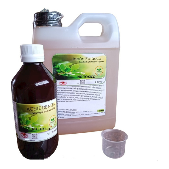 1 Litro De Jabón Potásico + 240 Ml De Aceite De Neem Puro.