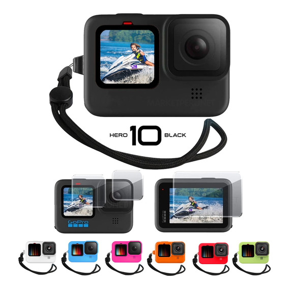 Case Silicona Gopro Hero 10 + Kit Protectores De Pantalla