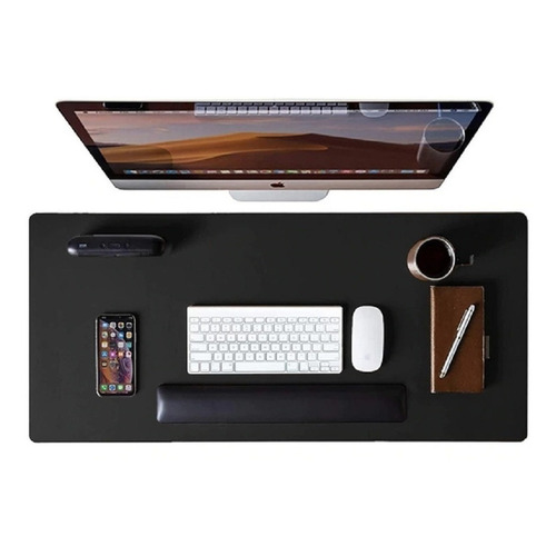 Desk Pad Gigante Xxl Escritorio Gamer - Oficina 84 X 38 Cm Color Negro Diseño impreso Liso