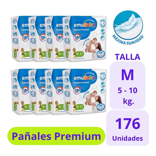 Emubaby Pañal Premium Talla M 8x22uds