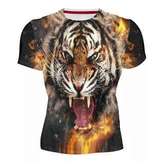 Playera Sublimada Full Print Tigre