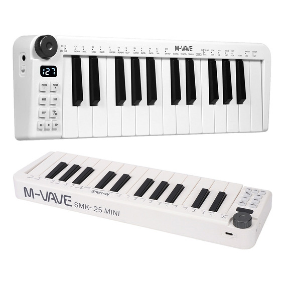 Controlador De Teclado Midi M-vave Smk-25mini Portátil780mah