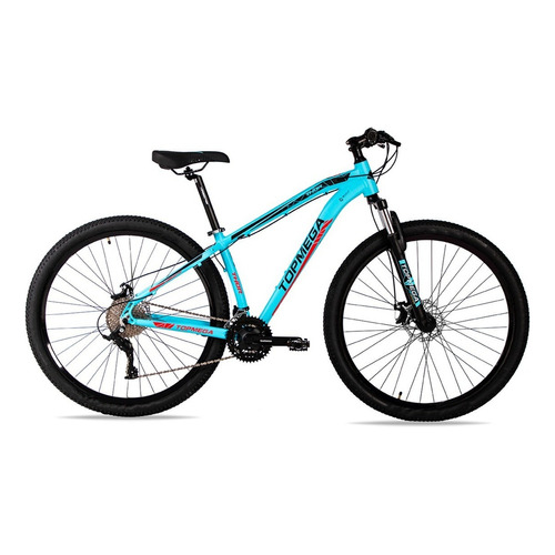 Mountain bike TopMega Thor R29 18" 24v frenos de disco mecánico cambios Shimano Tourney TX y Shimano Tourney TY700 D/Tiro Index color celeste  