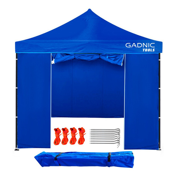 Gazebo Exterior Con Puerta 3 X 3 Metros Alta Calidad Color Azul