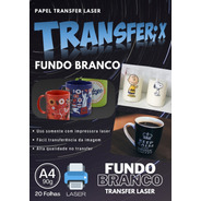 Papel Transfer Laser Fundo Branco Transferix 20 Folhas