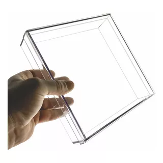 Caixa Organizadora Multiuso Acrilica Resistente 20x20x5cm Cor Transparente Liso