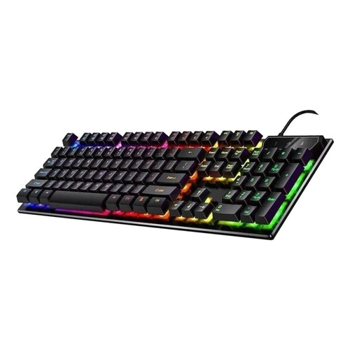 Teclado Gamer Yindiao V4 Qwerty Inglés Us Negro Con Luz Rgb