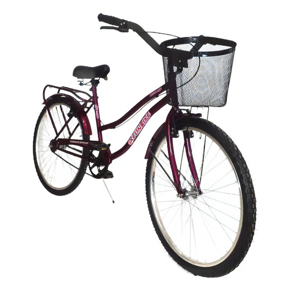 Bicicleta paseo femenina Kelinbike Full R26 frenos v-brakes color fucsia con pie de apoyo  