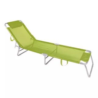 Reposera Plegable Aluminio C/almohadilla Mor Piscina Playa Color Verde