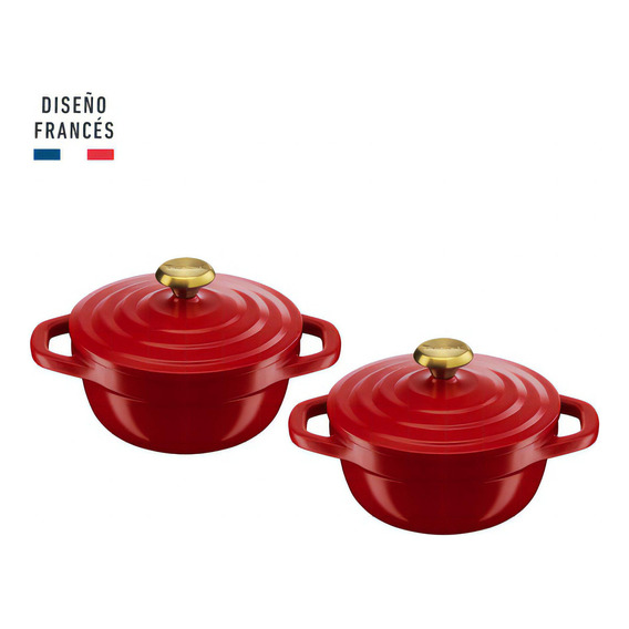 Set 2 Mini Cocotte Air Tefal 11cm Rojo