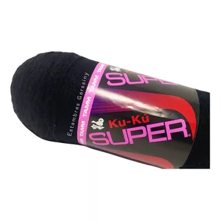 Estambre Ku-ku Super Tubo De 200 Gramos Color Negro