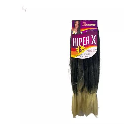 Cabelo Jumbão Preto C/ Loiro 1b/613 Hiper X 400g Box Braids Cor T1B/613