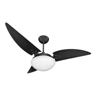 Ventilador De Teto Ventex Noronha Com Luminária De Vidro P/ Cor Das Pás Preto/preto Voltagem 220v