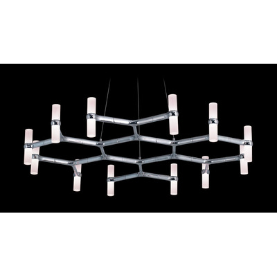 Colgante Led 12 Luces Ultra Moderno 48w Fryda Luz Desing Cromo