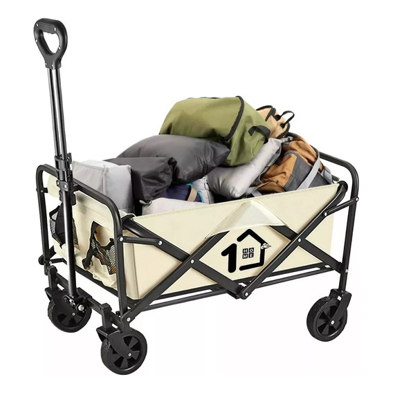 Carrito Plegable Con Bolsa De Carga Multiusos Color Beige