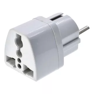 Adaptador Schuko Macho A Zócalo Universal Ups Blanco