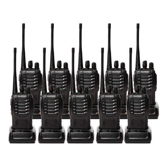 10 Radios Baofeng Bf-888 Kit Completo Con Manos Libres 