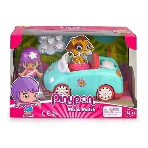 Auto Pinypon + Muñeca Y Acc. Color Celeste