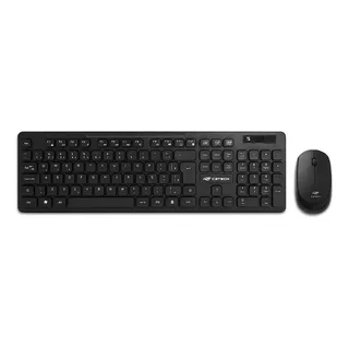 Teclado + Mouse C3tech Sem Fio Wireless Abnt2  K-w20bk