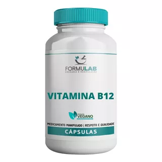 Vitamina B12 500mcg Cianocobalamina 120 Cáps Vegana Vegano