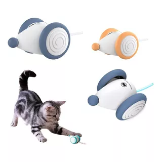 Juguete Ratoncito Interactivo Para Gatos Electrónico Usb Color Naranja