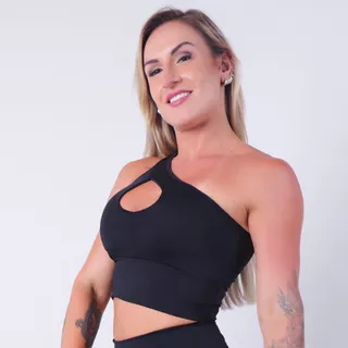 Cropped Top Feminino Com Bojo Removível Sustentação Fitness