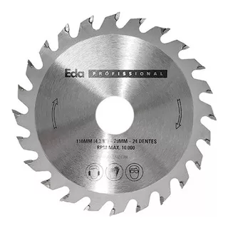 Disco P/ Serra Circular Widea 4.3/8'' 24 Dentes Eda 6pg Cor Prateado