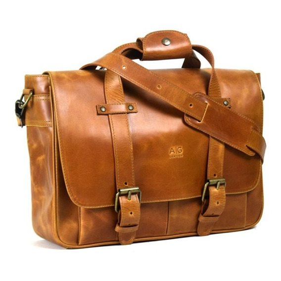 Portafolio Ag Leather Montana 100% Piel Color Miel