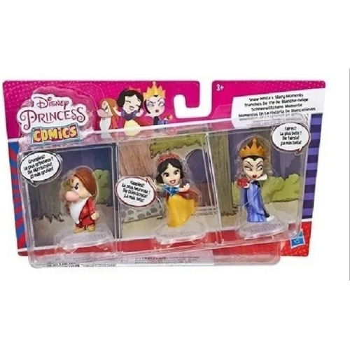 Disney Princesas Comic Muñecas de 2 Pulgadas Empaque de 3 - Momentos en la Historia de Blanca Nieves