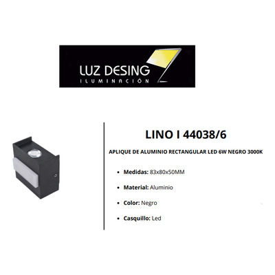 Bidireccional Lino 1 Aluminio Negro Frontal Exterior Cie