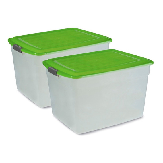 Caja Plastica 42 Lts X2 Organizadora Apilable - Colombraro