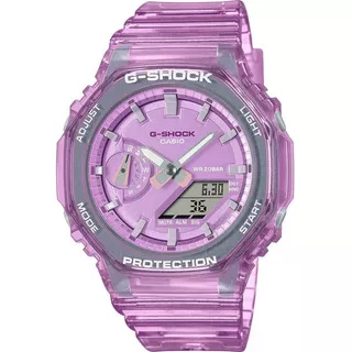 Reloj: Casio G-shock Gma-s2100sk-4adr *esqueleto Metálico Correa Color Rosa Color Del Bisel Rosa Color De Fondo Rosa
