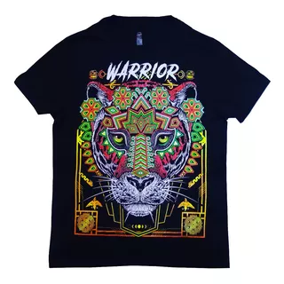 Playera Jaguar Warrior Fluorescente Neón Con Luz Negra