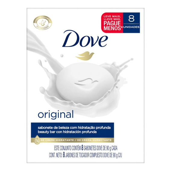 Pack De 8 Jabon Dove Original Crema Hidratante Ph Neutro