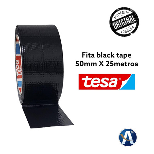 Cinta adhesiva profesional Tesa negra de 50 mm x 25 m