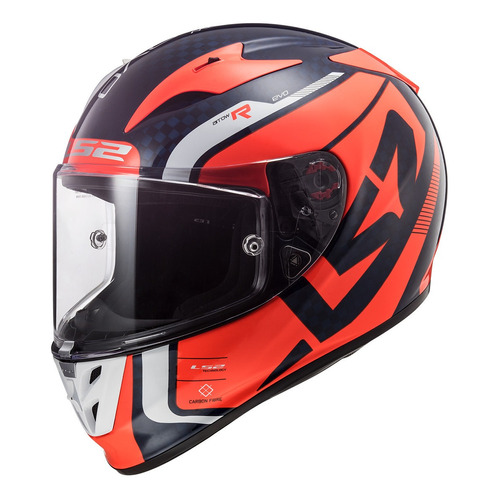 Casco Moto Gp Carbono Ls2 323 Arrow C Sting Naranja Pr Color Negro/Naranja Tamaño del casco S