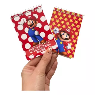 Anotadores Personalizados Souvenirs Mario Bros X36