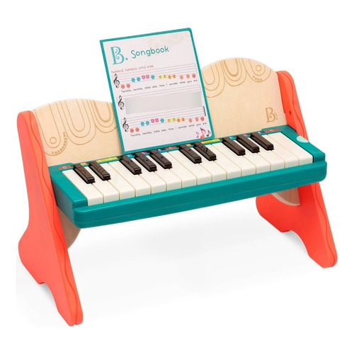 Piano Juguete De Madera Organo Musical Mini Maestro Battat Color Madera/turquesa/Naranja