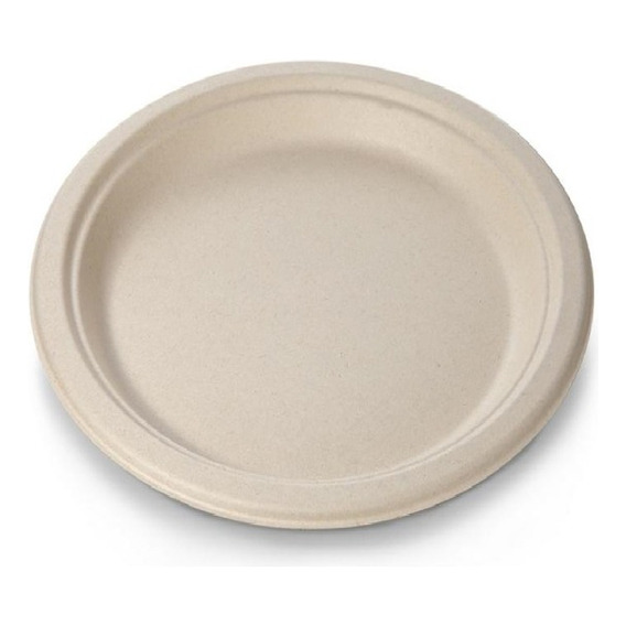 Plato Redondo 7 Biodegradable De 17.5cm Bagazo 100 Pzs