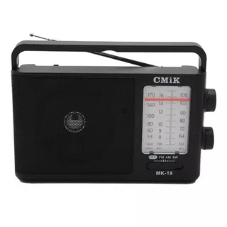 Radio Cmik A Pilas/corriente 220v Mk-19 Fm Am Sw Color Negro