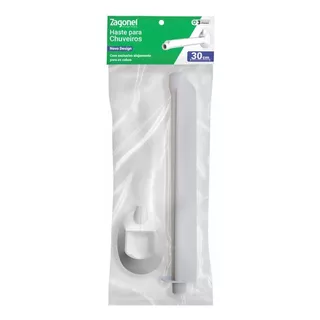 Haste Cano Para Ducha Chuveiro Convencional 30cm Zagonel Acabamento Brilhante Cor Branco