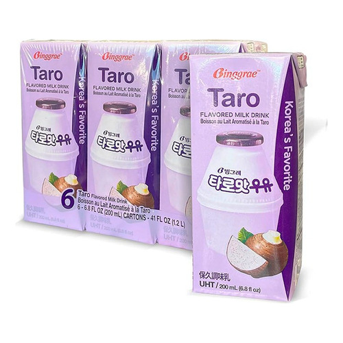 Binggrae Leche Sabor Taro 6 Pzas