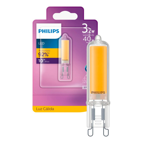 Ampolleta LED Philips Bipin G9 3.2 Watts Blanco Calido