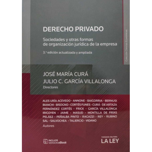 Derecho Privado / Curá - García Villalonga - Ultima Edición!