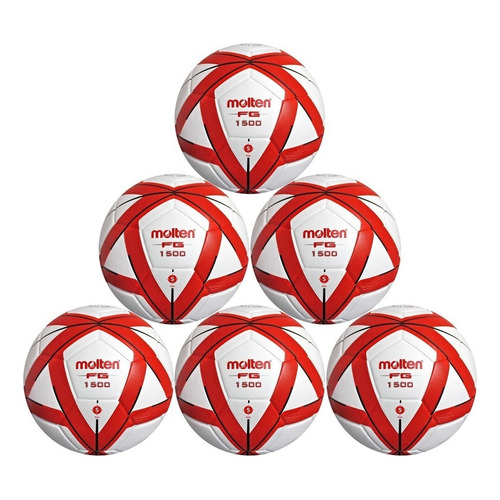 Paquete De 8 Balones Molten Forza F5g1500 #5 (f5g1500) Color Rojo