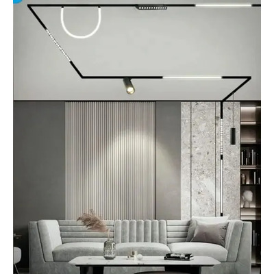 Colgante Cilindro Smart Para Riel Magnético 14w 50×300mm Mks Negro