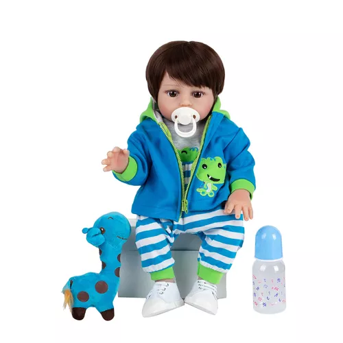 Brastoy Sapo Boneco Bebe Reborn Nino 100% Silicone 48cm