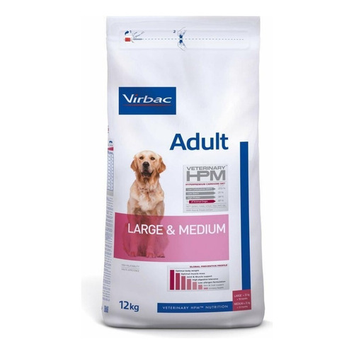 Alimento Virbac Veterinary HPM Large & Medium para perro adulto de raza mediana y grande sabor mix en bolsa de 12kg