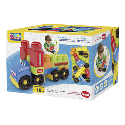 Brinquedo Educativo Super Truck Blocolandia 18 Peças Mk419