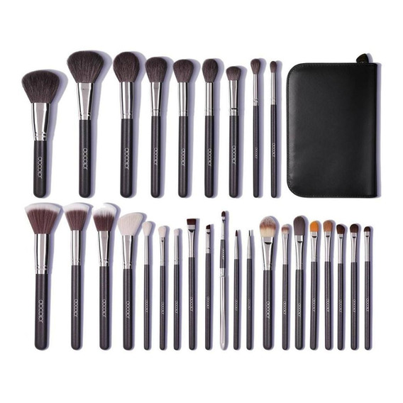 Set de 29 brochas de maquillaje Docolor DA2901 matte black